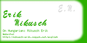 erik mikusch business card